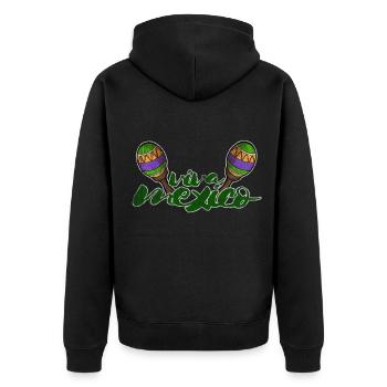 Mexico - Unisex Premium Bio Zip Hoodie - Schwarz - Hinten - Nico (187cm)