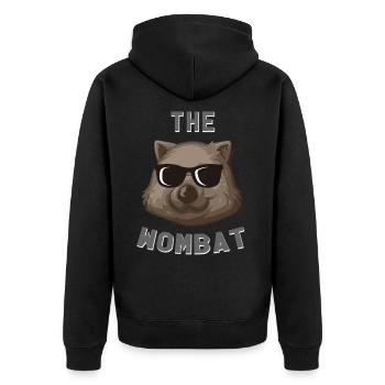 wombat - Unisex Premium Bio Zip Hoodie - Schwarz - Hinten - Nico (187cm)