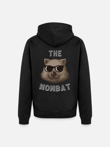 wombat - Unisex Premium Organic Zip Hoodie - black