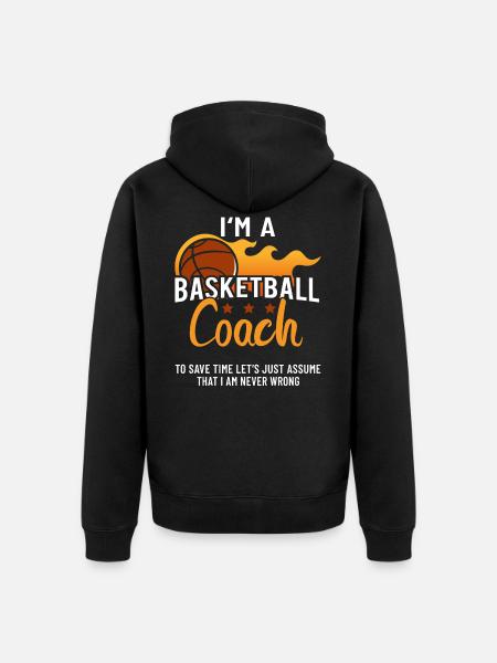 Basketball Coach - Unisex Premium Organic Zip Hoodie - black