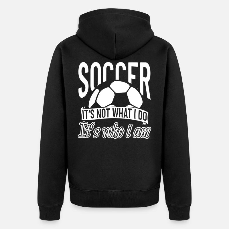 Soccer - Unisex Premium Bio Zip Hoodie - Schwarz