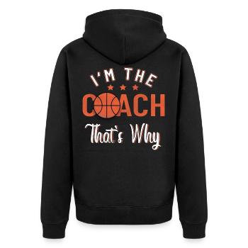 Basketball Team Basketball Coach - Unisex Premium Organic Zip Hoodie - black - Back - Nico (187cm)