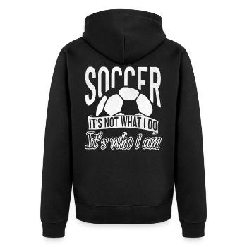 Football Soccer Ball terrain de football Ballsport Sport - Veste à capuche bio Premium Unisexe - noir - Dos - Nico (187cm)