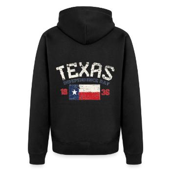 Jour de l'indépendance de l'État du Texas en détresse - Veste à capuche bio Premium Unisexe - noir - Dos - Nico (187cm)