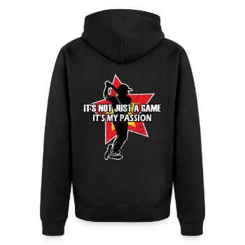 Golf - Golfen - Golfer - Unisex Premium Bio Zip Hoodie - Schwarz - Hinten - Nico (187cm)