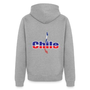 Chile - Unisex Premium Bio Zip Hoodie - Grau meliert - Hinten - Nico (187cm)
