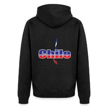 Chile - Unisex Premium Organic Zip Hoodie - black - Back - Nico (187cm)