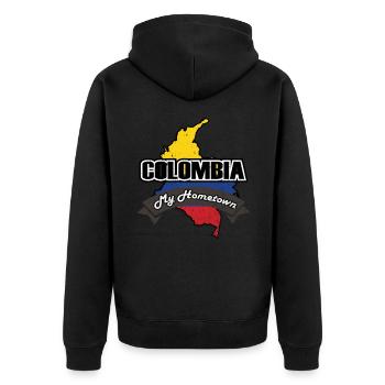 Colombie - Veste à capuche bio Premium Unisexe - noir - Dos - Nico (187cm)