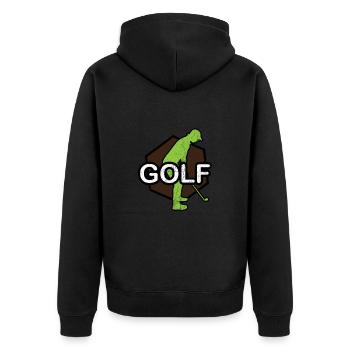 Golf - Golfen - Golfer - Unisex Premium Bio Zip Hoodie - Schwarz - Hinten - Nico (187cm)
