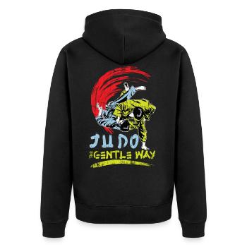 judo - Veste à capuche bio Premium Unisexe - noir - Dos - Nico (187cm)