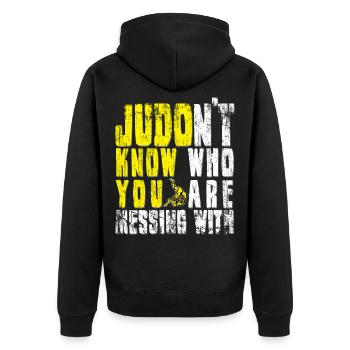 judo - Veste à capuche bio Premium Unisexe - noir - Dos - Nico (187cm)