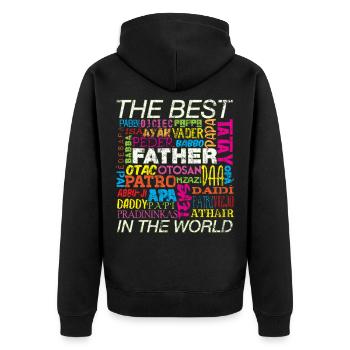 Father's Day Daddy - Unisex Premium Organic Zip Hoodie - black - Back - Nico (187cm)
