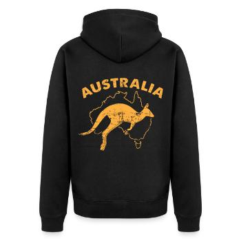 Australia - Unisex Premium Organic Zip Hoodie - black - Back - Nico (187cm)