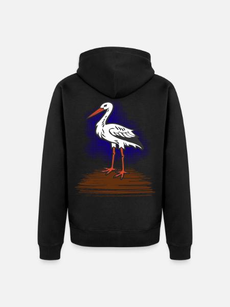 Storch - Unisex Premium Bio Zip Hoodie - Schwarz