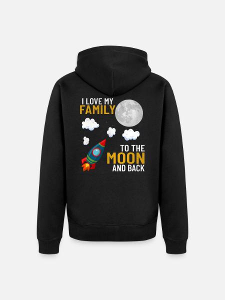 J'aime ma famille valeurs familiales mère papa - Veste à capuche bio Premium Unisexe - noir