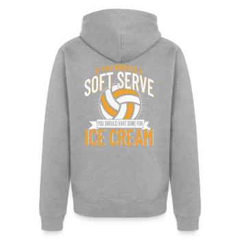 Volleyball-Set Volleyball-team Volleyball - Unisex Premium Bio Zip Hoodie - Grau meliert - Hinten - Nico (187cm)