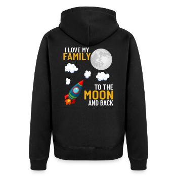 famille - Veste à capuche bio Premium Unisexe - noir - Dos - Nico (187cm)