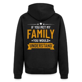 Famille - Veste à capuche bio Premium Unisexe - noir - Dos - Nico (187cm)