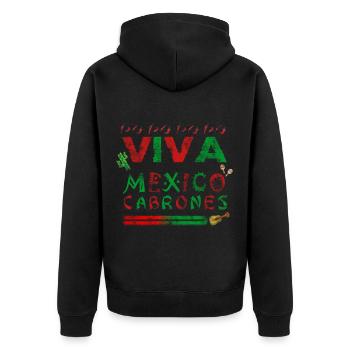 Mexico - Unisex Premium Bio Zip Hoodie - Schwarz - Hinten - Nico (187cm)