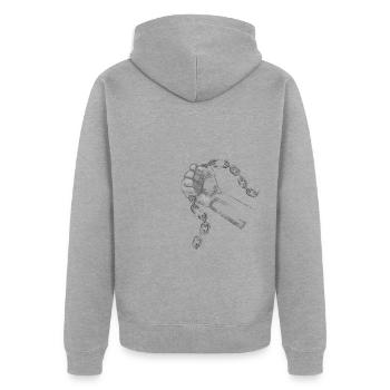 Politicians and politicians elections - Unisex Premium Organic Zip Hoodie - heather grey - Back - Nico (187cm)