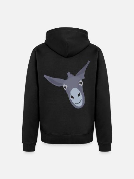 Esel Maulesel Muli - Unisex Premium Bio Zip Hoodie - Schwarz
