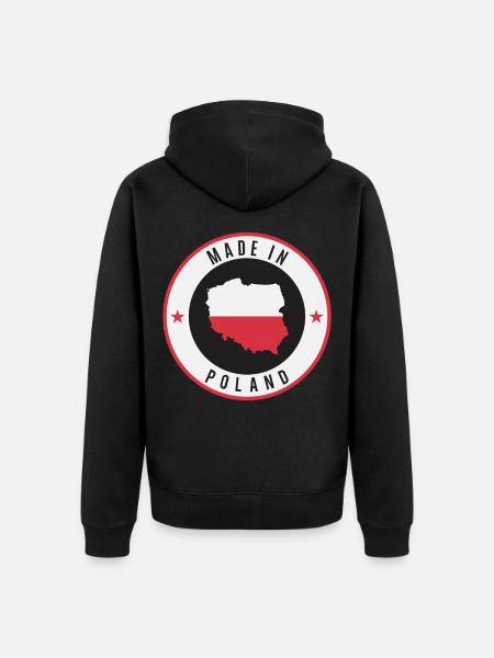 polen - Unisex Premium Bio Zip Hoodie - Schwarz