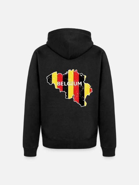 Belgien - Unisex Premium Bio Zip Hoodie - Schwarz