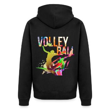 Cadeau de sport d'équipe de volleyball de plage de volleyball - Veste à capuche bio Premium Unisexe - noir - Dos - Nico (187cm)
