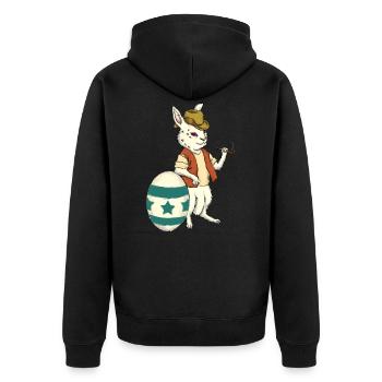 Lapin de fumer, oeuf de Pâques - Veste à capuche bio Premium Unisexe - noir - Dos - Nico (187cm)