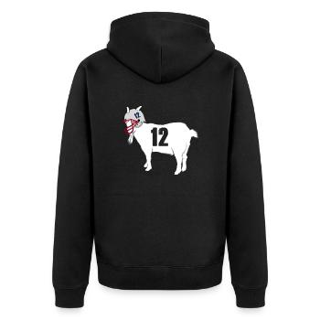 Tom Brady 12 cadeau de chemise de chèvre - Veste à capuche bio Premium Unisexe - noir - Dos - Nico (187cm)