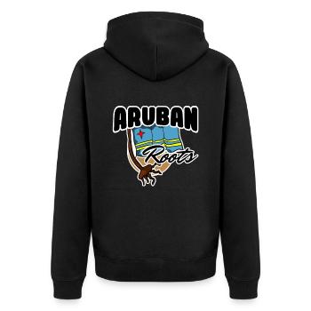 Aruba Land und Länder - Unisex Premium Bio Zip Hoodie - Schwarz - Hinten - Nico (187cm)