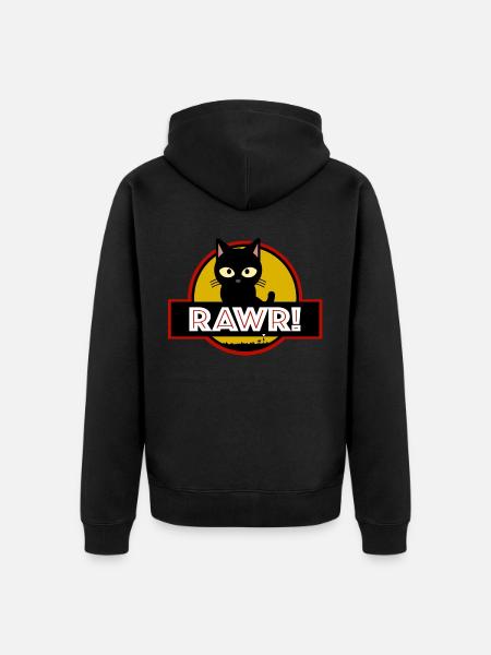 Cat Rawr! - Unisex Premium Organic Zip Hoodie - black