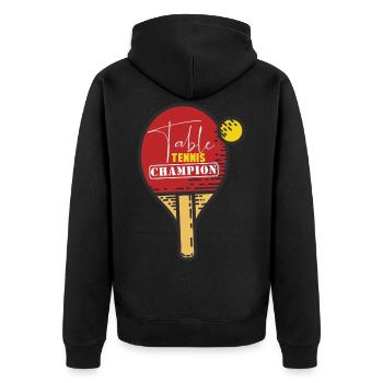 Table Tennis - Ping Pong - Ping Pong - Unisex Premium Organic Zip Hoodie - black - Back - Nico (187cm)