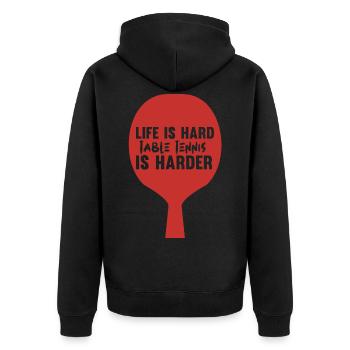 Table Tennis - Ping Pong - Ping Pong - Unisex Premium Organic Zip Hoodie - black - Back - Nico (187cm)