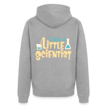 Je suis un petit chercheur - Veste à capuche bio Premium Unisexe - gris chiné - Dos - Nico (187cm)