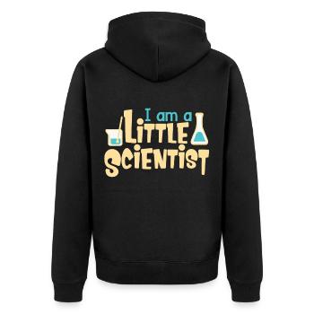 Ich bin ein kleiner Forscher - Unisex Premium Bio Zip Hoodie - Schwarz - Hinten - Nico (187cm)