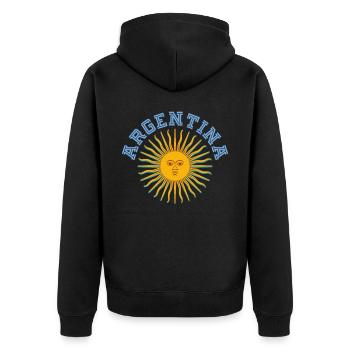Argentinien - Unisex Premium Bio Zip Hoodie - Schwarz - Hinten - Nico (187cm)