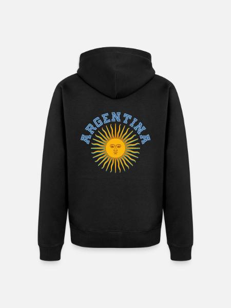 Argentinien - Unisex Premium Bio Zip Hoodie - Schwarz