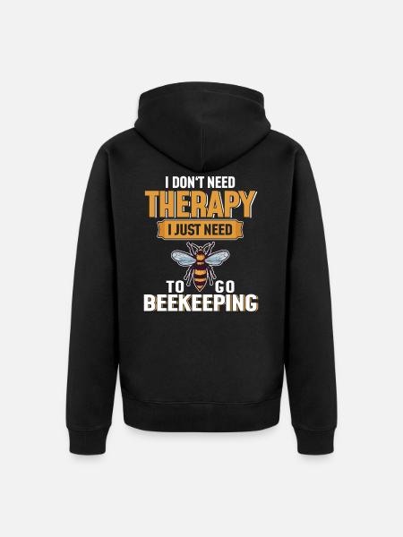 bees - Unisex Premium Organic Zip Hoodie - black