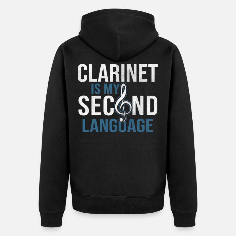 Instrument à vent clarinette - Veste à capuche bio Premium Unisexe - noir