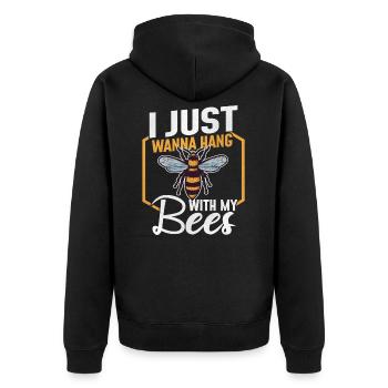 Bee bees bee beekeeper honey bee - Unisex Premium Organic Zip Hoodie - black - Back - Nico (187cm)