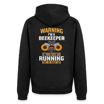 Beekeeper bee bee bees honey bee gift - Unisex Premium Organic Zip Hoodie - black - Back - Nico (187cm)