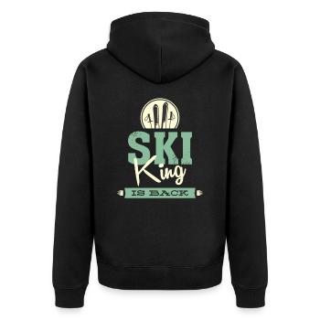 Ski Schifahren Skifahren Schilaufen Wintersport - Unisex Premium Bio Zip Hoodie - Schwarz - Hinten - Nico (187cm)