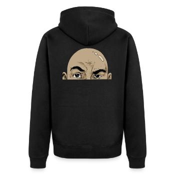 Glatze Keine Haare Bowlingkugel Geschenk - Unisex Premium Bio Zip Hoodie - Schwarz - Hinten - Nico (187cm)