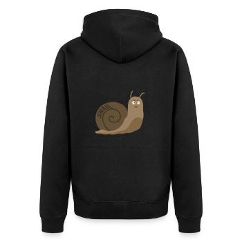 Schnecke Schneckenhaus Schleichen Langsam Geschenk - Unisex Premium Bio Zip Hoodie - Schwarz - Hinten - Nico (187cm)