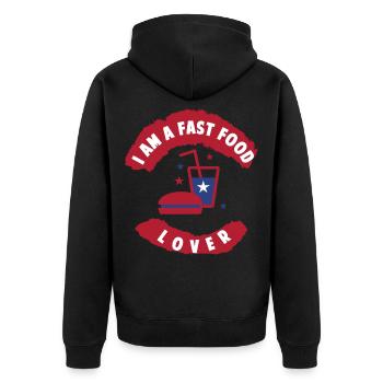 Amérique USA Etats-Unis Cadeau - Veste à capuche bio Premium Unisexe - noir - Dos - Nico (187cm)
