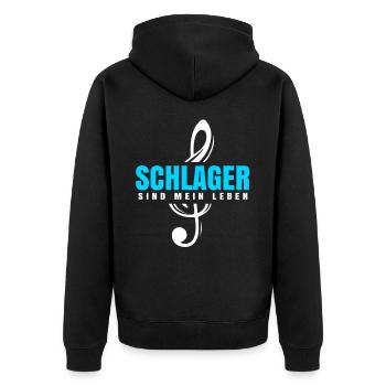 Schlager is my life - Unisex Premium Organic Zip Hoodie - black - Back - Nico (187cm)