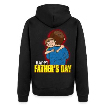 Vatertag Männertag Herrentag Papa ist der Beste - Unisex Premium Bio Zip Hoodie - Schwarz - Hinten - Nico (187cm)