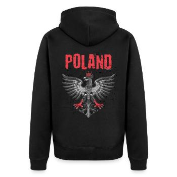 Pologne Pays Europe UE Eagle Euro Gift - Veste à capuche bio Premium Unisexe - noir - Dos - Nico (187cm)