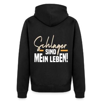 Schlager - Unisex Premium Organic Zip Hoodie - black - Back - Nico (187cm)